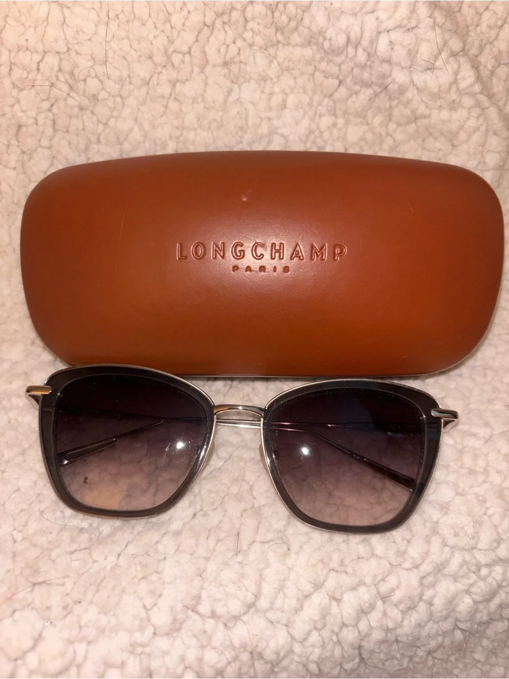 Longchamp LO638S Women’s Sunglasses Gray Silver 52mm w/ Case